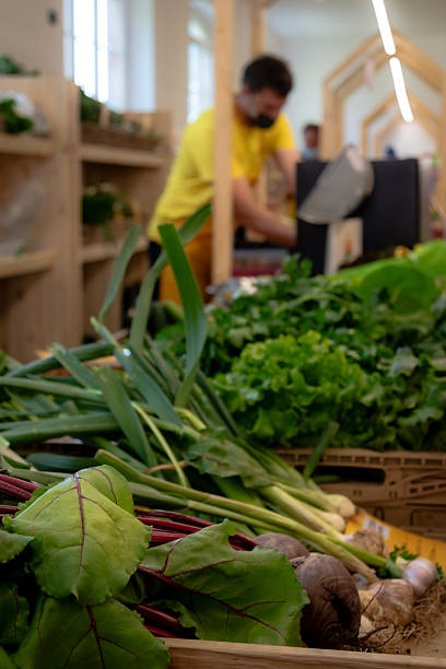 Vegetables on the market stall.