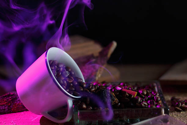 Freshly Brewed Coffee with Aromatic Beans and Capsule Holder