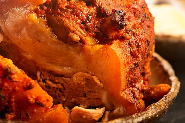 Roasted Pork Knuckle in Handmade Ceramic Bowl