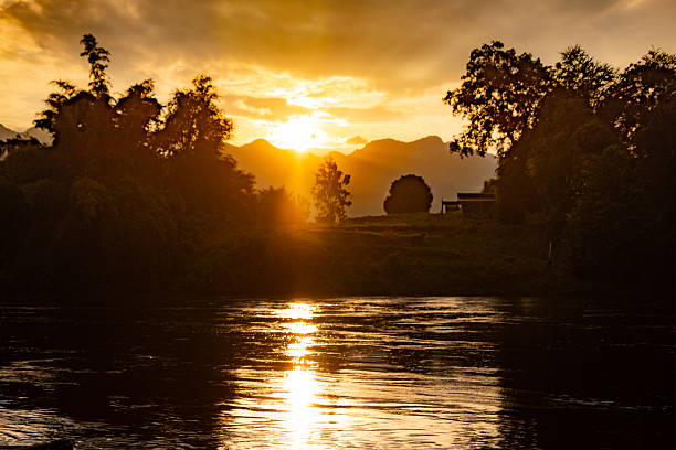 Nature and architecture along the famous River Kwai in Thailand