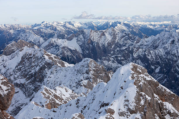 sunset at mt. zugspitz - bavaria - germany