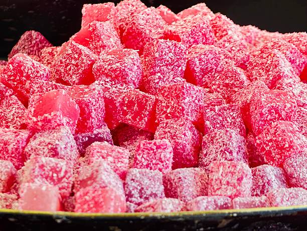 Turkish Sweet With Rose Flavor, Vivid Candy Treats With Handcrafted Charm And Rose Essence