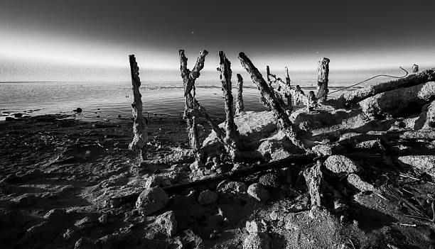 An abandoned property adjacent to the Salton Sea in California.