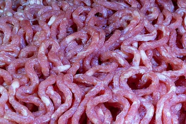 Raw ground beef isolated on white