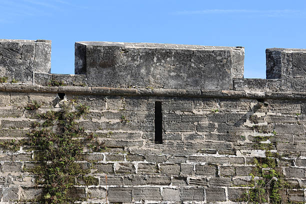 January 6, 2026. St Augustine, FL. USA.  A rectangular, arrow slit window from the Spanish Castillo de San Marcos built between 1672-1695 in St Augustine, Florida.