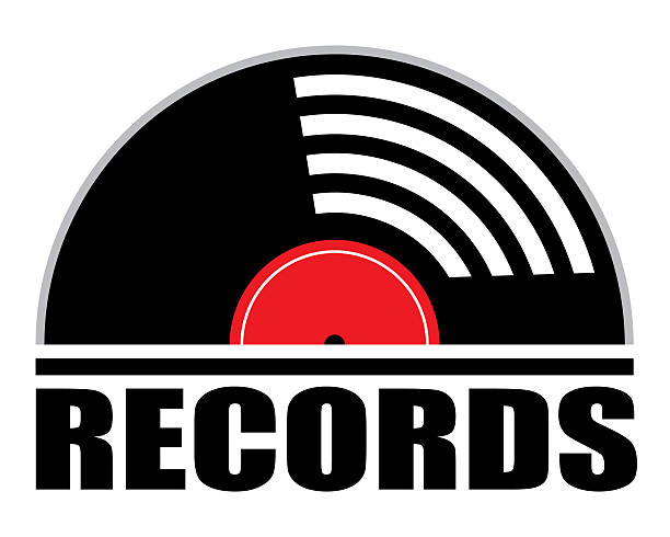 Vector illustration of records icon on a white background.
