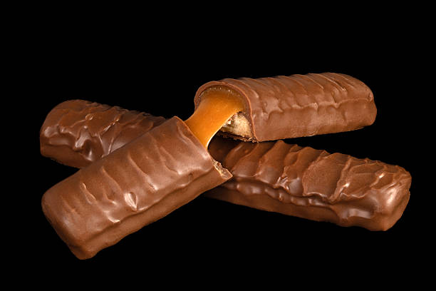 Close-Up Of Chocolate Bar On White Background