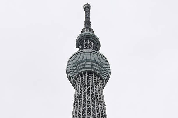 High key image of the The Sakura Skytree tower in Tokyo Japan. One of World's tallest towers of 634 meters.