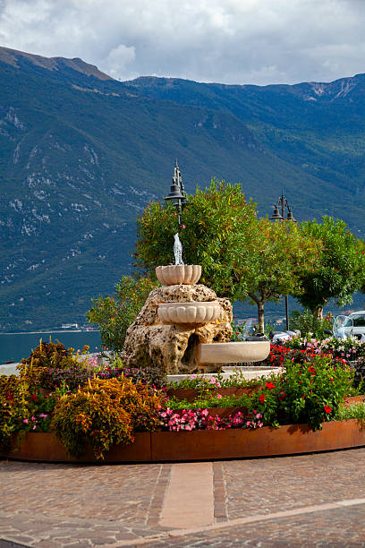 View from waterfront park in Limone sul Garda town.