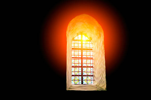 Stained glass window from the neo-Gothic church of Saint-Pierre et Saint-Paul in Scherwiller, built in 1878.