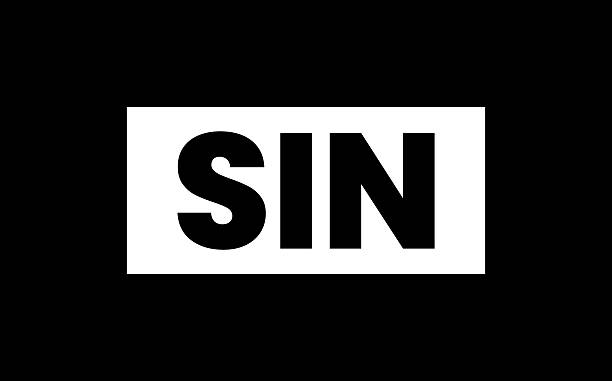 Sin, Text Sin, Text hell stock illustrations