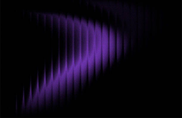 This sophisticated abstract background features a vibrant purple gradient with a heavy grainy texture set against a deep black backdrop. The vertical light patterns and smooth color transitions create a dynamic sense of motion and depth, making it ideal for sleek technology themes and modern brand visuals.