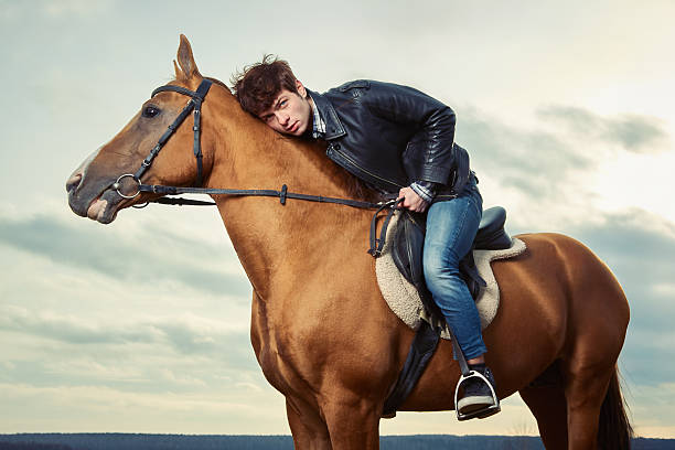 Race horse detail and horsewoman. Purebred in the hippodrome. Derby
