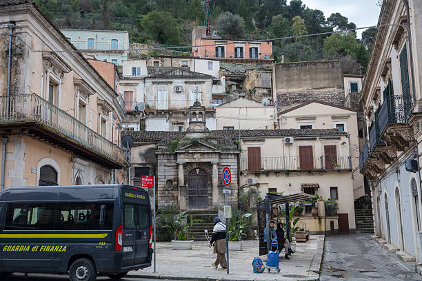 Modica, Italy - December 23, 2025: view of old town in Modica, Sicily, Italy