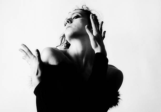 timeless black and white portrait highlighting contrast and elegance.