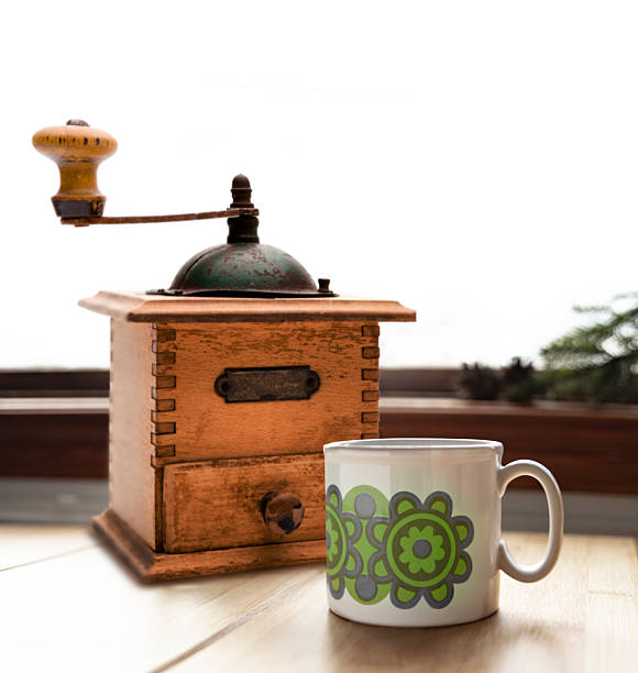 Antique Hand-Operated Coffee Cup with Coffee Cup