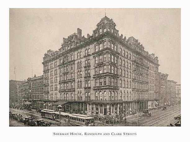Historical Photograph of Chicago, Illinois Published in 1892. Source: Original edition from my own archives. Copyright has expired on this artwork. Digitally restored.