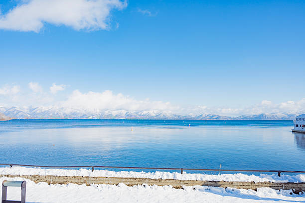The scenery of Nagahama on Lake Inawashiroko in Fukushima, Japan