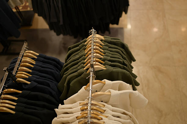 Close up display shelf in fast fashion store