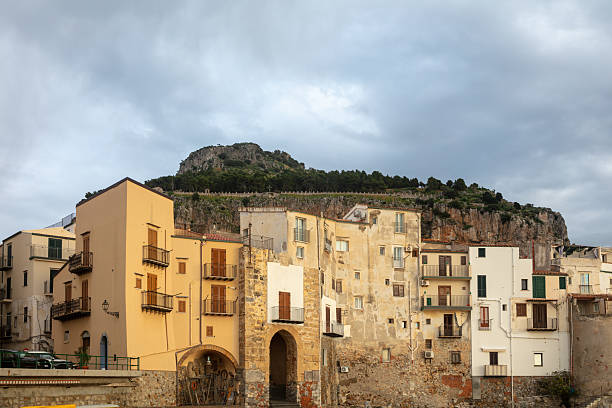 Beautiful view of cefalu, little town on the sea in Sicily, Italy