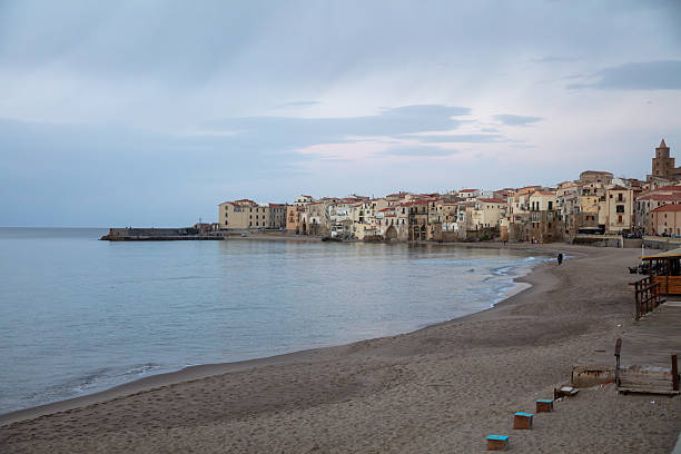 Beautiful view of cefalu, little town on the sea in Sicily, Italy
