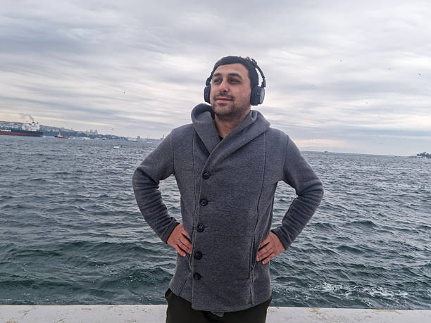 Man preparing himself by jogging at his favourite beach