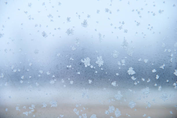 Frozen frost on the window glass