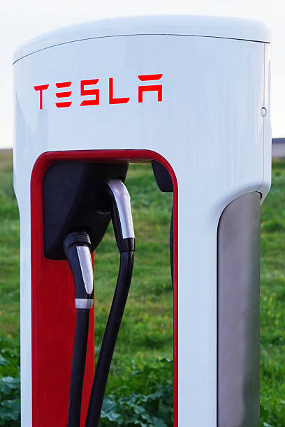 torrent, Valencia, spain; 01- 18-2026: Tesla electric vehicle charging station. tesla supercharger