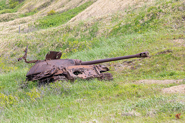 tank monument to d-day landings arromanches normandy France