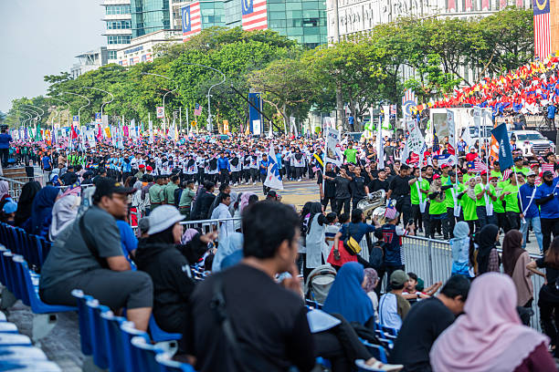 Putrajaya, Malaysia- AUGUST 27, 2025 : Participant rehearsal day before National day (Merdeka) on August 31st n Putrajaya.