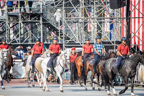 Mexico City Mexico, November 20 /2019 Mexican Revolution commemorative parade historic center Mexico City Mexican man riding horse that salutes in a commemoration parade