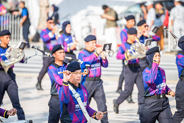 Putrajaya, Malaysia- AUGUST 27, 2025 : Participant rehearsal day before National day (Merdeka) on August 31st n Putrajaya.