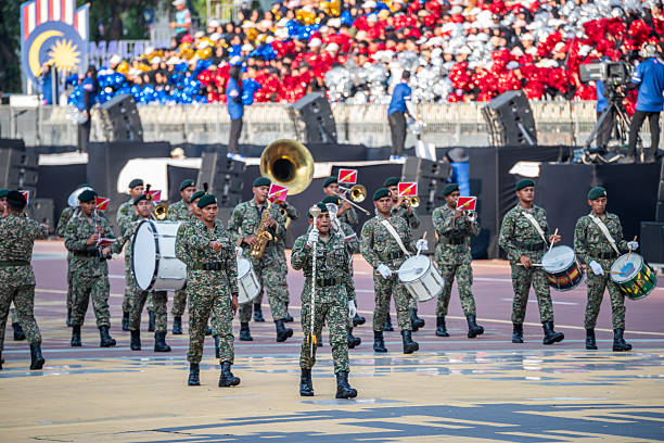 Putrajaya, Malaysia- AUGUST 27, 2025 : Participant rehearsal day before National day (Merdeka) on August 31st n Putrajaya.
