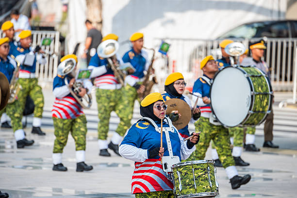 Putrajaya, Malaysia- AUGUST 27, 2025 : Participant rehearsal day before National day (Merdeka) on August 31st n Putrajaya.