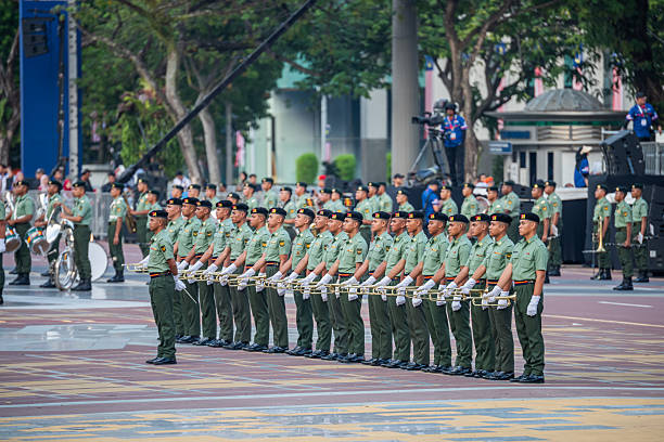 Putrajaya, Malaysia- AUGUST 27, 2025 : Participant rehearsal day before National day (Merdeka) on August 31st n Putrajaya.