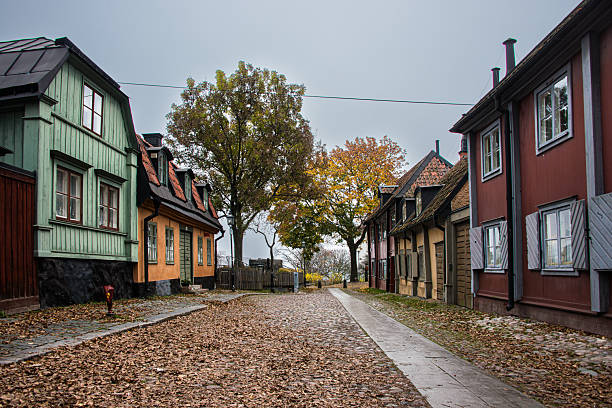 Old street with Wooden houses