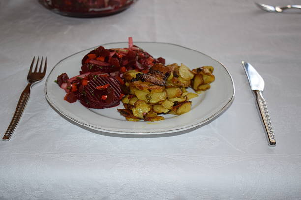 food preparation of a simple dish