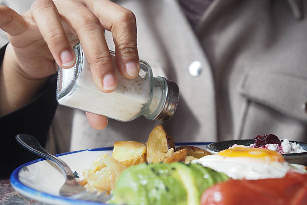 Enjoying breakfast with seasoned potatoes and eggs