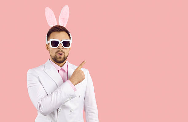 Human hand is holding rabbit