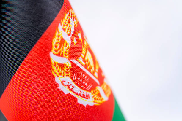 Close Up Afghanistan Flag Fabric Texture Detail