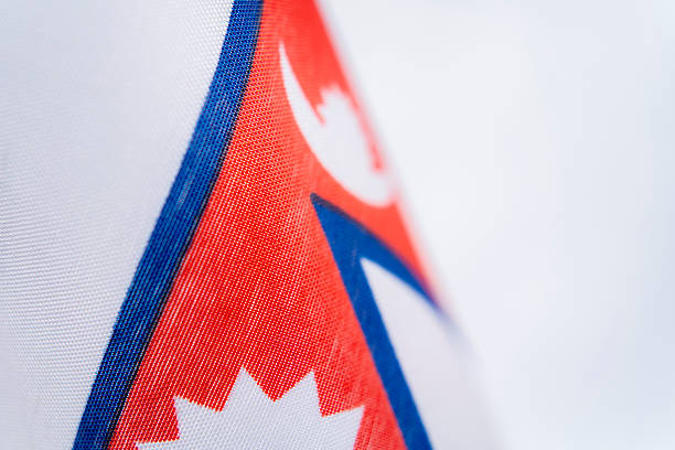 Close Up Nepal Flag Fabric Texture Detail