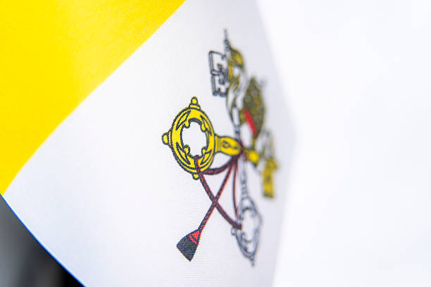 Close Up Vatican City Flag Fabric Texture