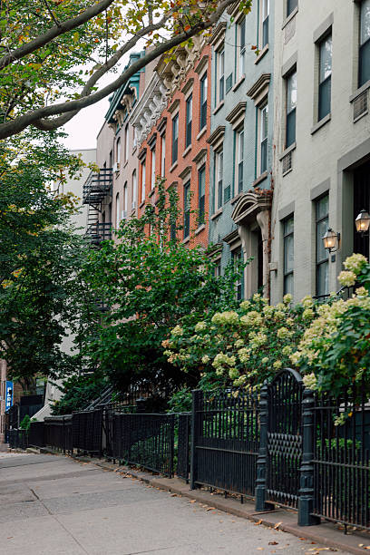 istock Empty sidewalk in urban neighborhood 2257613008