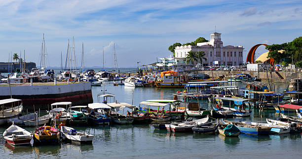 Salvador, Brazil, November 20, 2024: View of the harbor of Salvador on a sunny afternoon.