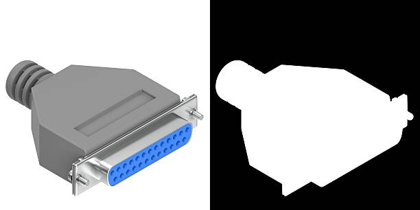 3D rendering illustration of a DB-25 Female D-Sub Connector