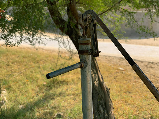 Traditional Hand Pump in Rural Village – Clean Water Source