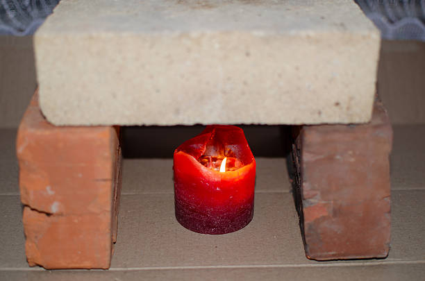 a thick brick slab supported by two vertical bricks. Power and heat outage