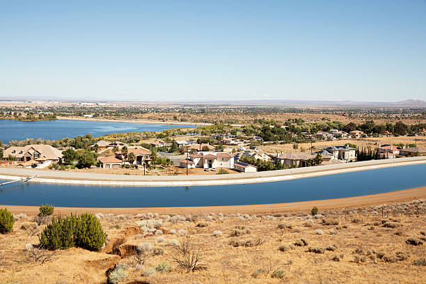 Palmdale view with California aqueduct