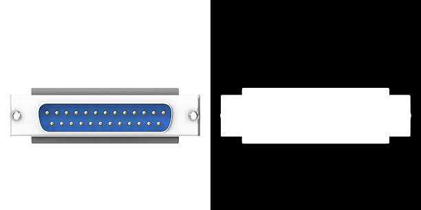 3D rendering illustration of a DB-25 Male D-Sub Connector