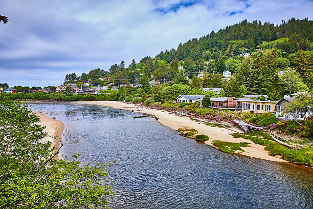 Discover the serene beauty of Yachats, Oregon. A peaceful coastal town nestled between lush forests and a tranquil river, perfect for travel, real estate, and lifestyle inspirations.